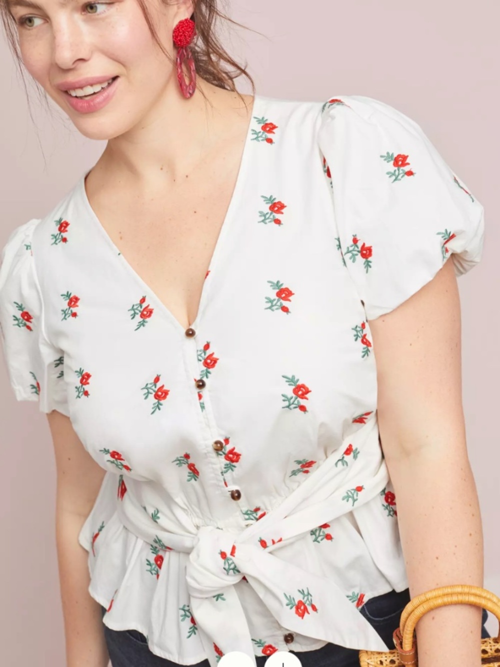 Anthropologie x MAEVE Embroidered Rosalie Blouse Size 14